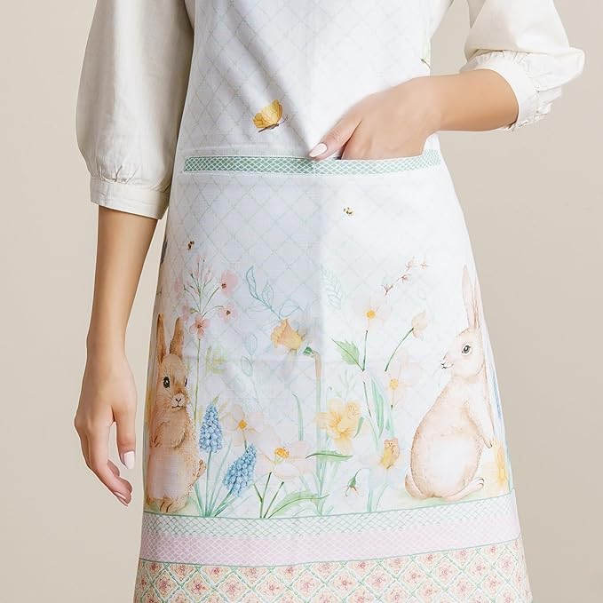 Maison d' Hermine 100% Cotton Apron for women with Pocket Kitchen Chef Apron for Men Cooking Mothers Day Gifts