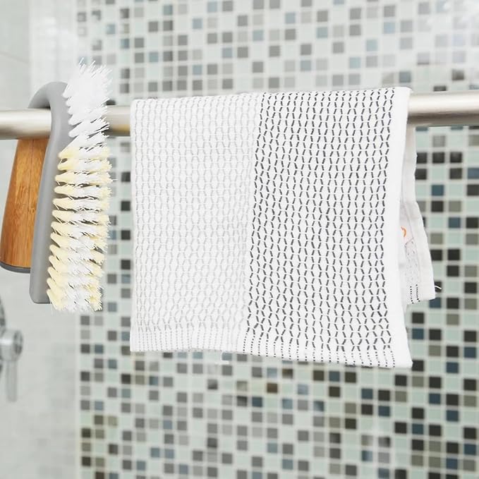 Full Circle Tidy 100% Organic Cotton Dish Cloths 3 Pack - Absorbent, Reusable, Kitchen Towels, Eco-Friendly, Machine Washable - Gray