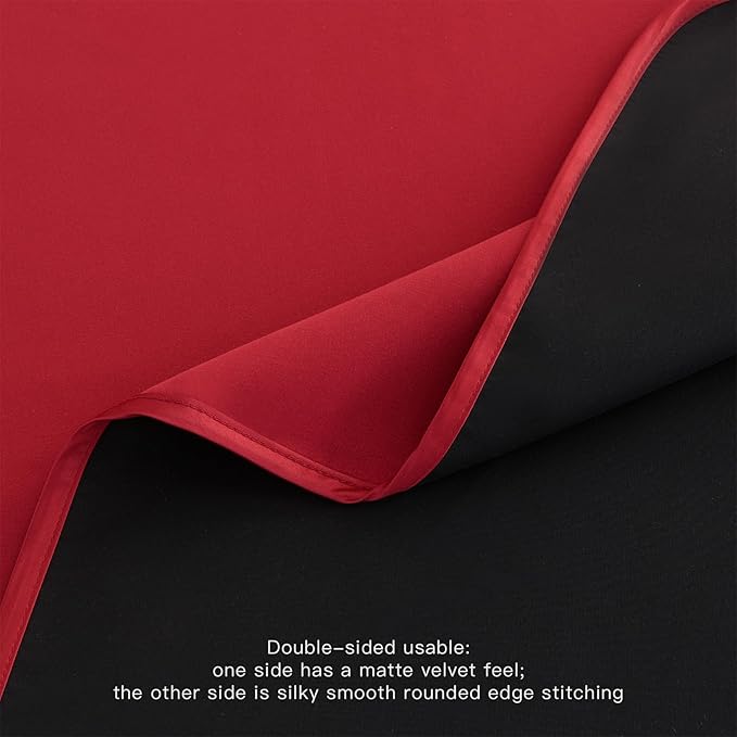 BALCONY & FALCON Rectangular Table Cloth Water Resistant Washable Double-Sided Usable Peach-Skin Fabric Tablecloth for Weddings Holidays Dining Banquets Gardens(Black and Red, 55x95)