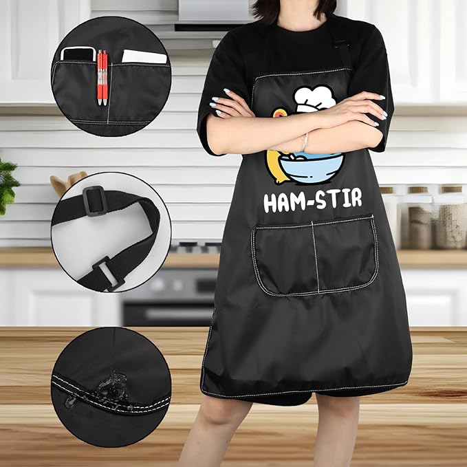 VAMSII Cooking Apron with Pockets Girls Chef Apron BBQ Baking Kitchen Apron for Girl Just a Girl Who Loves Cooking and Baking