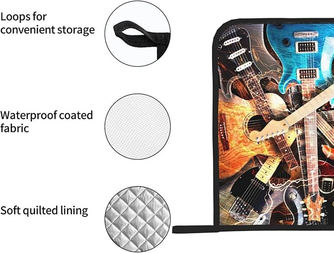 Pot Holders for Kitchen 2PCS Music Guitar,Heat Resistant Potholders Oven Hot Pads for Kitchen Cooking Baking BBQ