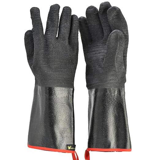 G & F Premium Leather BBQ Gloves, Heat & Fire Resistant, Suede Palm, Puncture & Cut Resistant, Cotton Lining, Ideal for Grilling, Animal Handling, Gardening, Thorn Pruning, Fire Pit & Outdoor Work