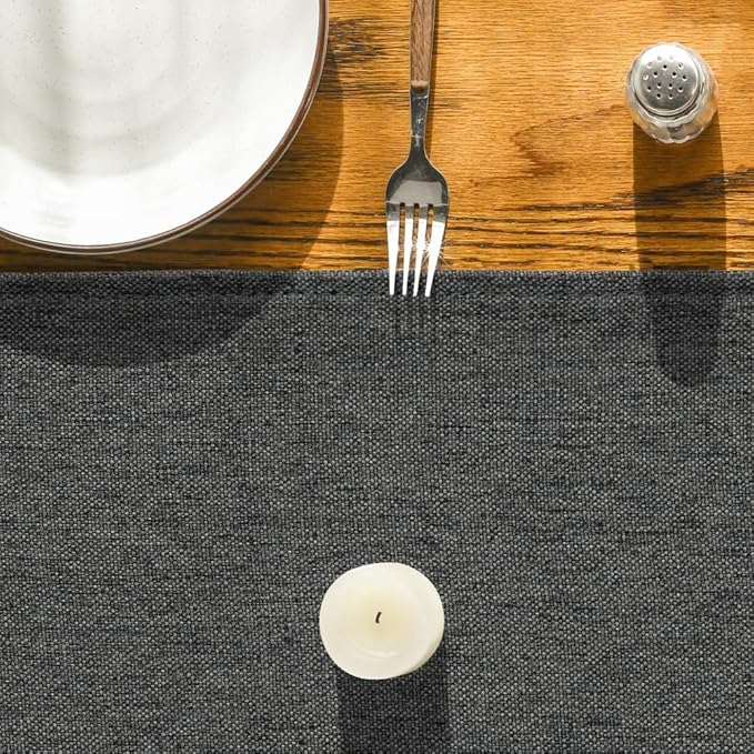 Artoid Mode Grey Table Runner, Seasonal Washable Kitchen Dining Table Decoration for Home Party Decor 13x36 Inch