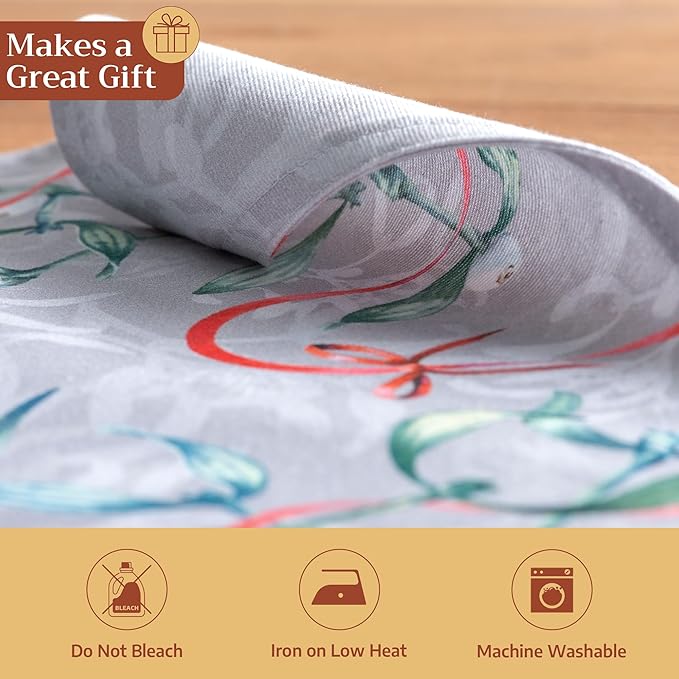 Maison d' Hermine Placemats Set of 4 100% Cotton Washable Cloth Place Mats, Reusable Table Mats for Thanksgiving Christmas Decorations Kitchen Dining Party Wedding Restaurant (Enora, 13" x 19")