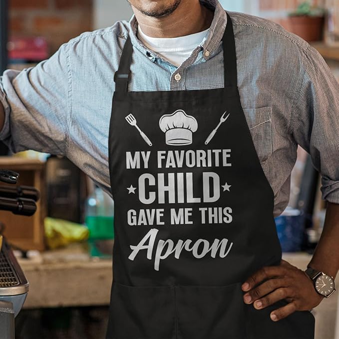 SANDJEST Funny Apron for Dad - Birthday Father’s Day Cooking Grilling Gifts for Mens