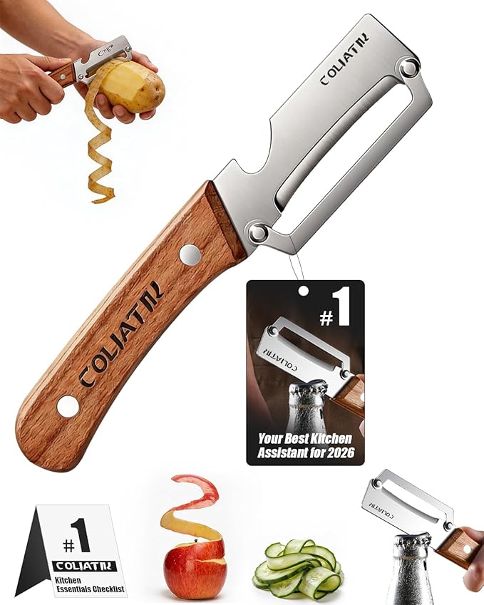Kiwi Peeler Multifunctional Vegetable Peeler Stainless Steel Potato De Papas Kitchen Shears and Pineapple Peelers Fruit Food Pelador De Verduras Apple Corer Paring Knife Carrot Shredder (1pc)