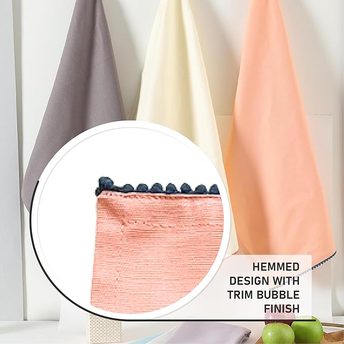 TARAN LIVING Kitchen Towels 100% Cotton Solid Kitchen Dish Cloths, Kitchen Hand Towel Reusuable Dish Towel for Cleaning & Drying Tea Towels Set with Hanging Loop - 18"x 28", Pack of 6 Pastel Colors