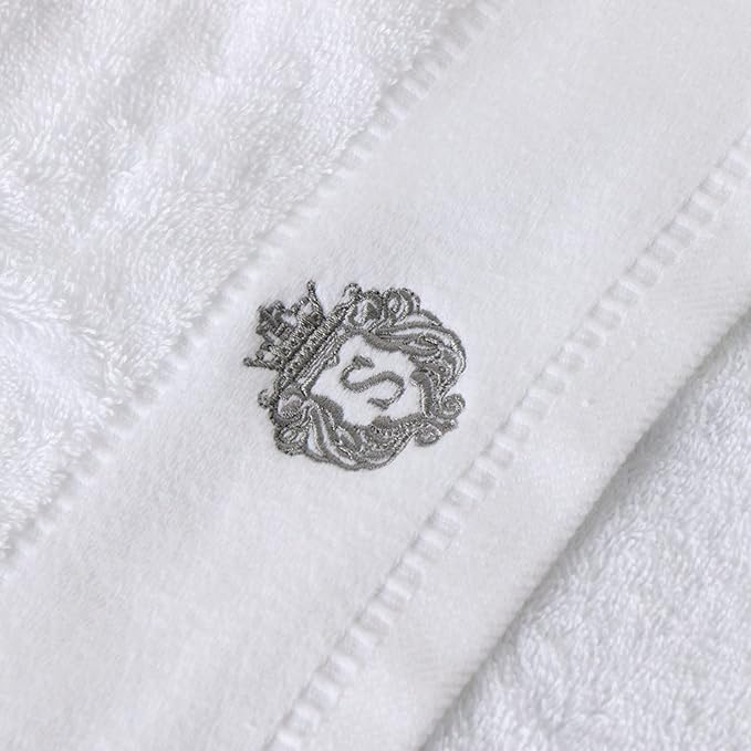 Luxury Bathroom Super Soft and Highly Absorbent Premium 100% Cotton Bath Towel Set for Gifts (White-S)