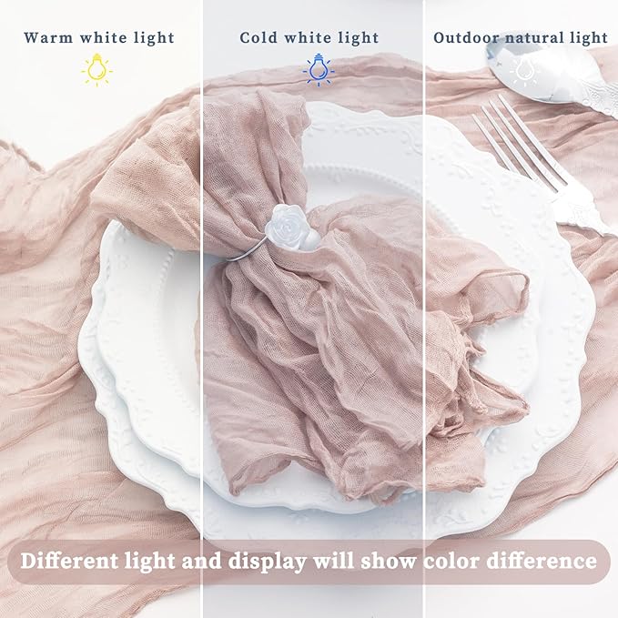 60 Pack Dusty Pink Cloth Napkins 21x21 Inches Dusty Pink Cheesecloth Napkins Set of 60 Washable Dinner Table Napkins for Wedding Bridal Baby Shower Party Rustic Boho Cotton Gauze Party Table Decor