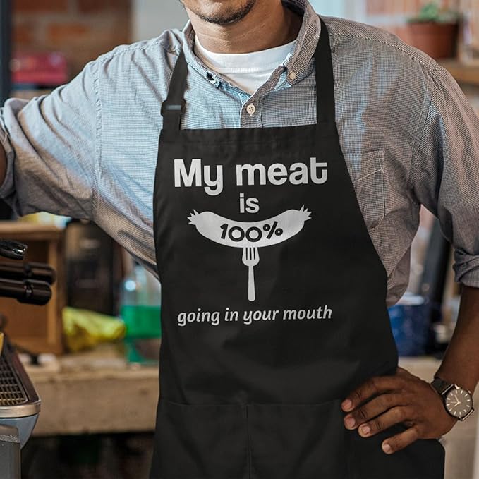 SANDJEST Funny Apron for Dad - Birthday Father’s Day Cooking Grilling Gifts for Mens