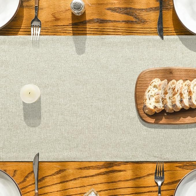 Artoid Mode Beige Table Runner, Seasonal Summer Fall Washable Kitchen Dining Table Decoration for Home Party Decor 13x60 Inch