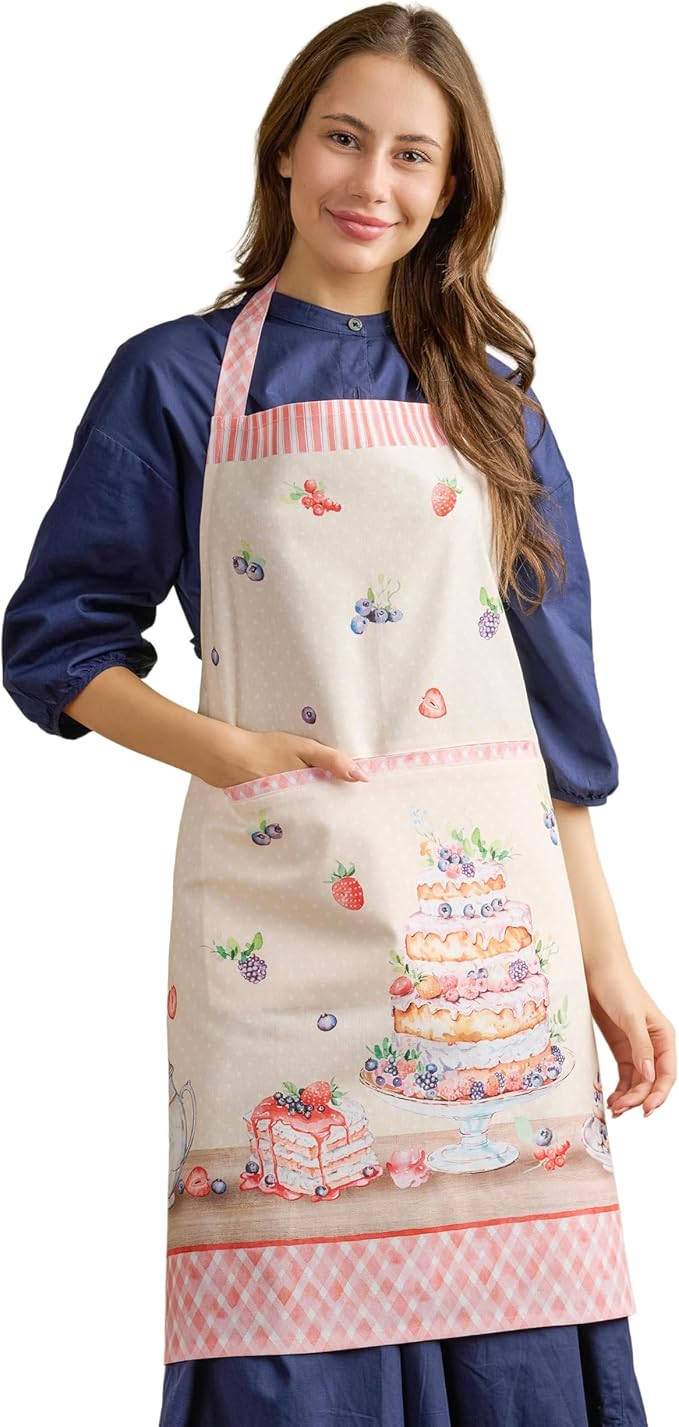 Maison d' Hermine 100% Cotton Apron for women with Pocket Kitchen Chef Apron for Men Cooking Mothers Day Gifts