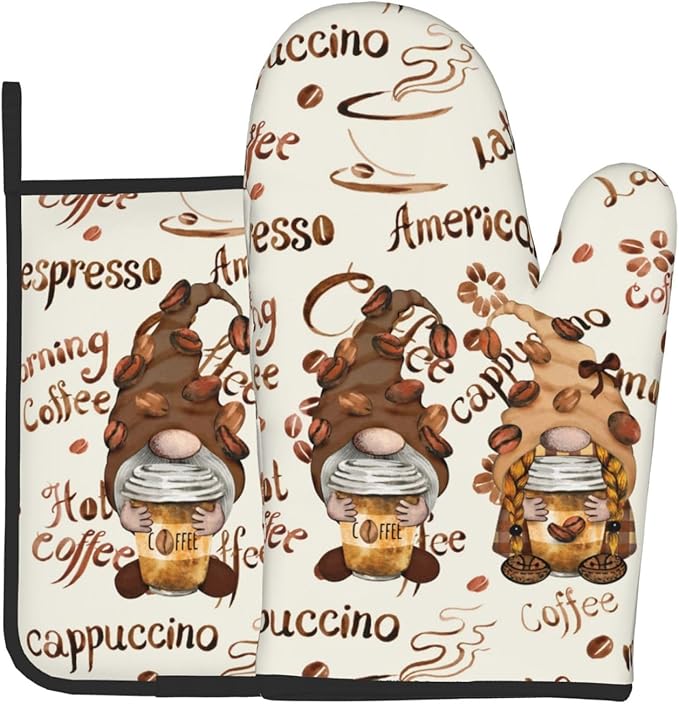 Funny Pink Cute Cats Oven Mitts and Pot Holders Heat Resistant Oven Mitts Safe for Baking Cooking BBQ