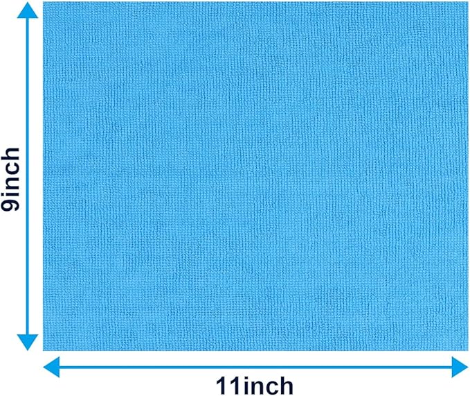 GLIMGLINT Shop Towels, 100 Pack Blue Reusable Paper Towels, Lint-Free, Ultra Absorbent Microfiber Towels for Home, Kitchen, Car, Garage or Shop, Cleaning Rags, 11" x 9"