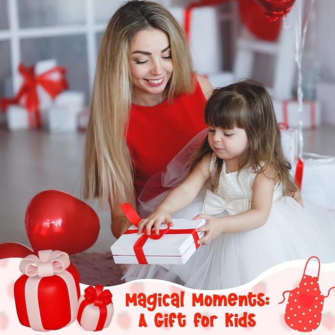 R HORSE Kid Apron and Chef Hat Set - 2Pcs Strawberry Adjustable Children Kitchen Toddler Apron for Girls, Role Play Chef Toy Cooking Baking Painting and Training Kits Kid Funny Cooking Birthday Gift