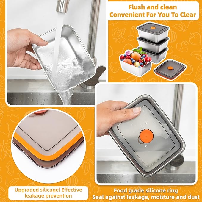 10 PCS(20oz) Stainless Steel Food Storage Containers With Lids | Snack Containers for Kids, Freezer Safe, Microwave Safe | Metal Containers For Meal Prep, Leftovers, Freezer