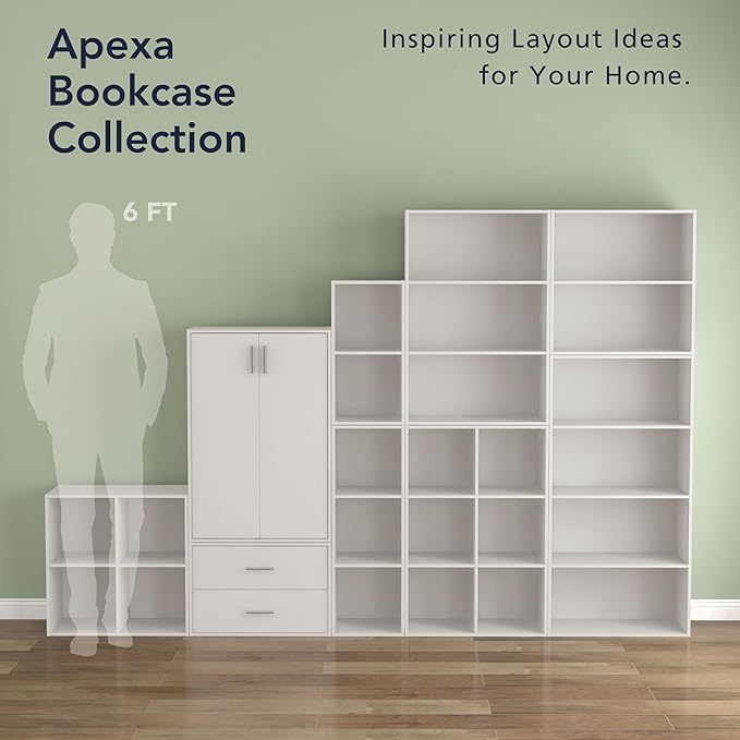 Homes: Inside + Out Apexa 2-Drawer Wooden Stackable Storage Drawers, Small Food Pantry Cabinet, Cajonera De Madera, Underbed Drawer Dorm Teen Room Decor & Bedroom, Home Office, Kitchen, White