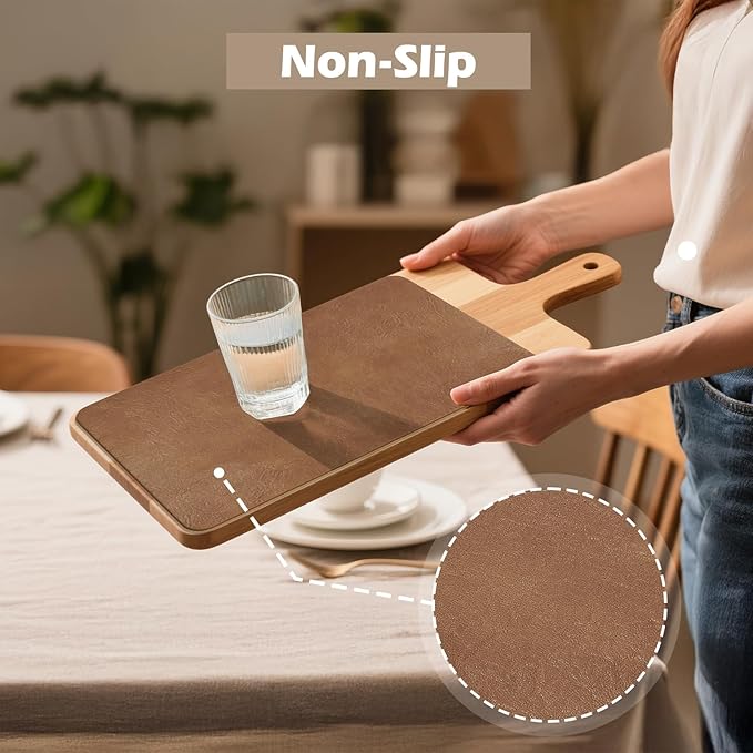 Aofmee Faux Leather Placemats Set of 6 - Waterproof - Wipeable - Washable - Heat Resistant - Anti Slip Stain Resistant Kitchen Dining Table Place Mats, Suitable for Indoor & Outdoor Use, Easy to Clean