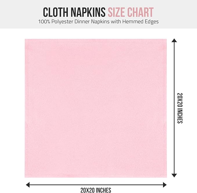 Utopia Home Pink Cloth Napkins (12 Pack, 20x20 Inches), Ideal Dinner Napkins for Party, Wedding and Lunch/Dinner