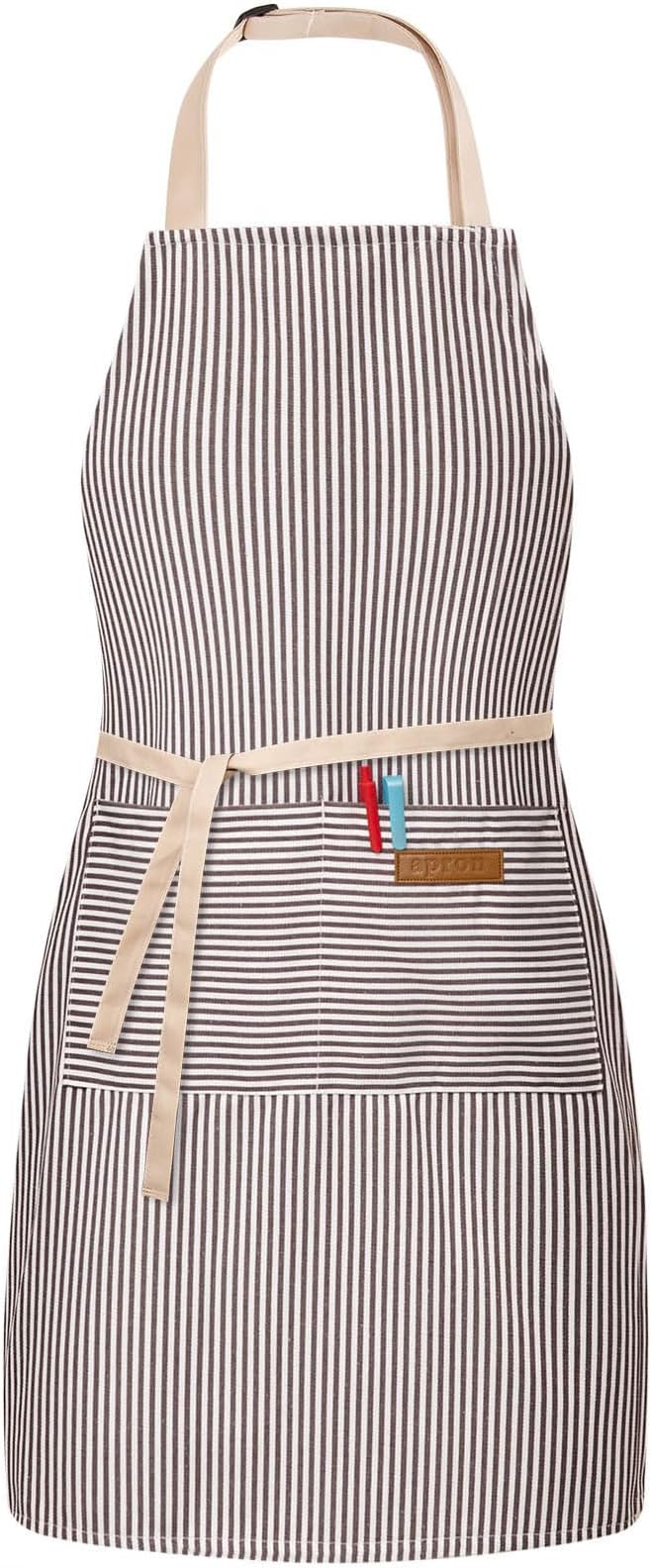 BeLuyi Adjustable Bib Apron with 2 Pockets Chef Cooking Kitchen Restaurant Aprons for Women Men