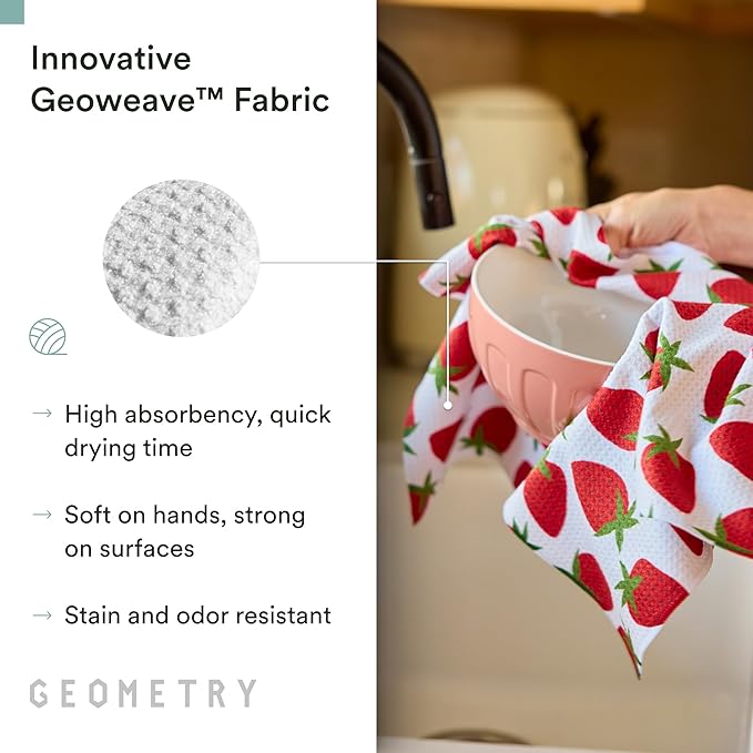 GEOMETRY Spring Kitchen Towels - Quick Dry Microfiber Cloth Spring & Summer Dish Towels for Kitchen Drying - Premium Quick Dry Towel - Paradise Blooming, 18" x 30" - 1-Pack