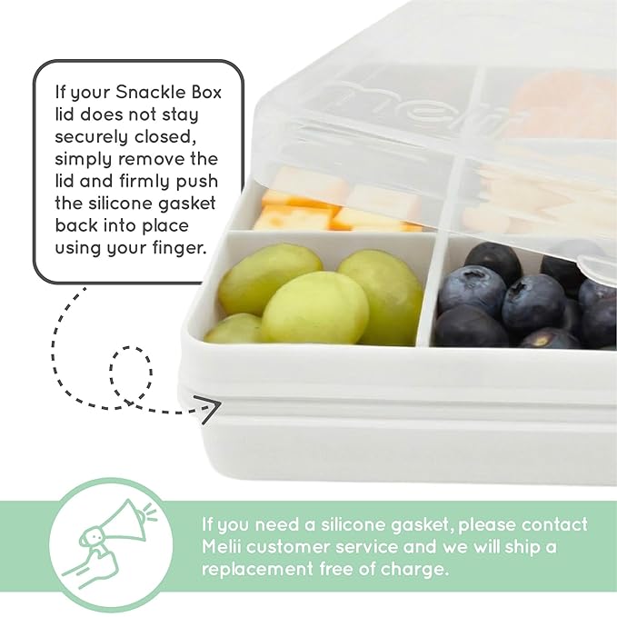 melii Snackle Box – 12-Compartment Divided Snack Container, BPA-Free Food Storage, Removable Dividers, Perfect for Kids Snacks, Arts & Crafts, Beads, and Kitchen Organization (White)