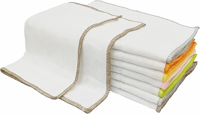 Mother-Earth 8 Pack Cotton Dish Cloths, Ultra Absorbent Quick-Drying Cleaning Cloths, Reusable and Eco-Friendly Dish Rags for Kitchen Use