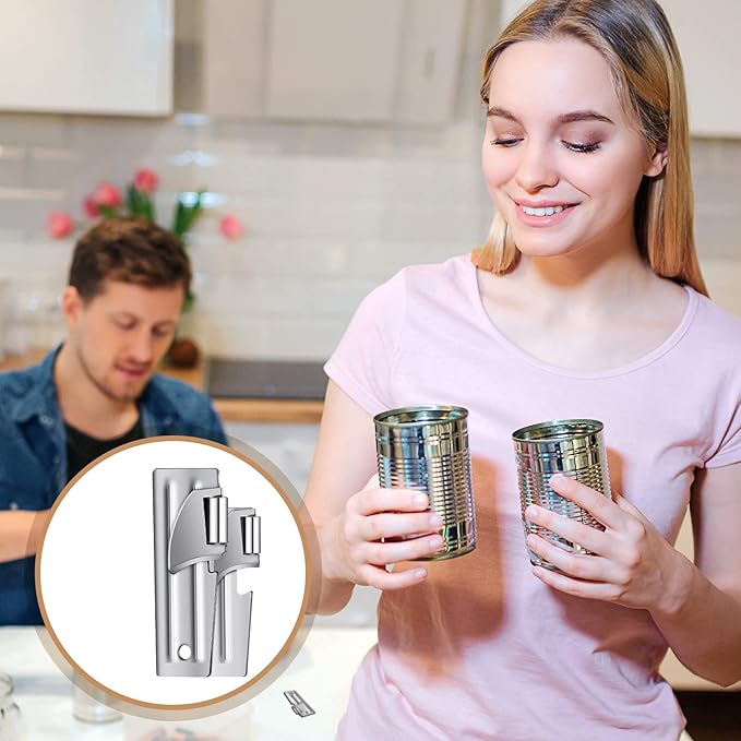 P-38 and P-51 Military Style Can Openers with Key Rings Stainless Steel Camping Can Opener Portable for Kitchen Travel Camping Survival(24 Set)