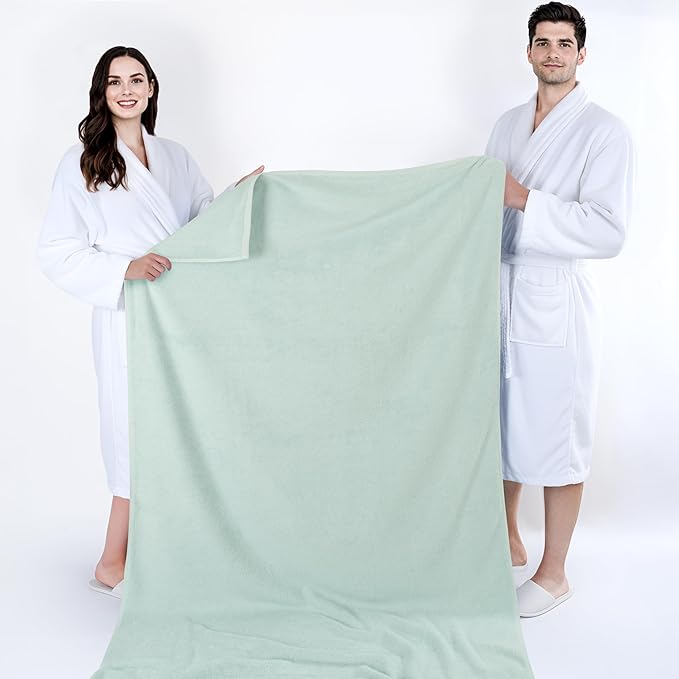 Cotton Paradise 100% Cotton 40x80 Oversized Bath Sheet, Extra Large Turkish Bath Towels for Bathroom, Mint Green Bathsheet