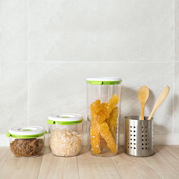 FOSA Vacuum Seal Food Storage System Reusable Medium Containers, 2 pack, 28oz size (Vacuum Pump not Included)