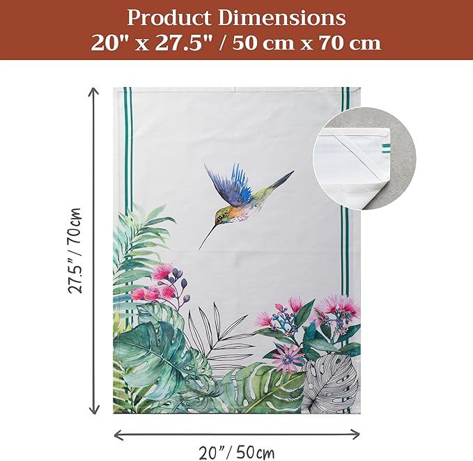 Maison d' Hermine Kitchen Towels Set of 3 100% Cotton 27.50" x 20" Reusable Cloth Tea Dish Towels Absorbent with Hanging Loop for Kitchen Gifts for Mothers Day Spring/Summer (Tropiques)
