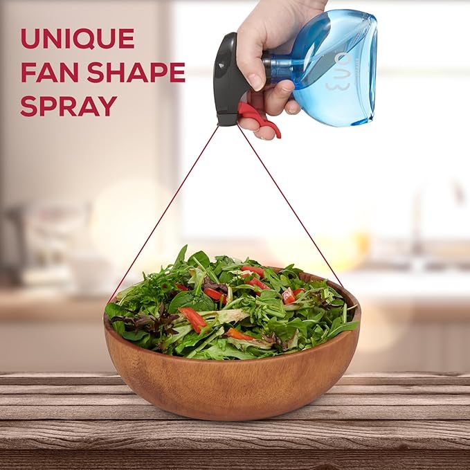 Evo Glass Oil Sprayer, Non-Aerosol For Olive Oil, Cooking Oils And Vinegars, Blue, 6-Ounce Capacity, For Grilling, Roasting, Air Frying, Baking And Salad Prep