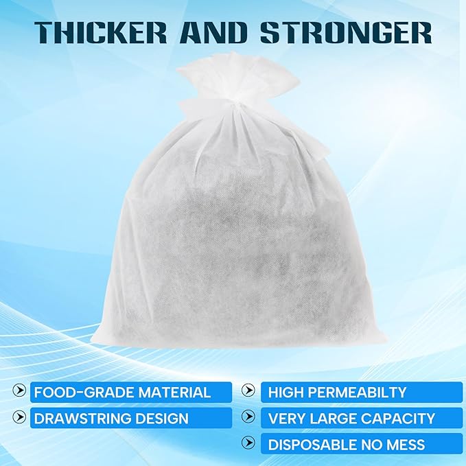 50 PIECE Cold Brew Coffee Filters with Drawstring, 20" X 20" Cold Brew Bags for Cold Brew Coffee Makers, Brew Up To 5 LBS Coffee