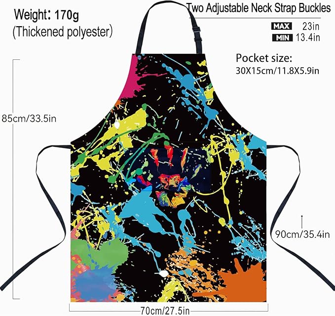ZiQilin Adjustable Waterproof Kitchen Apron for Women with 2 Pockets Cooking Chef Apron Gardening Funny BBQ Aprons for Men