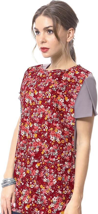 Women Cobbler Apron with 2 Pockets, Vintage Floral Aprons for Women Chef Apron for Baking, Cooking, Gardening