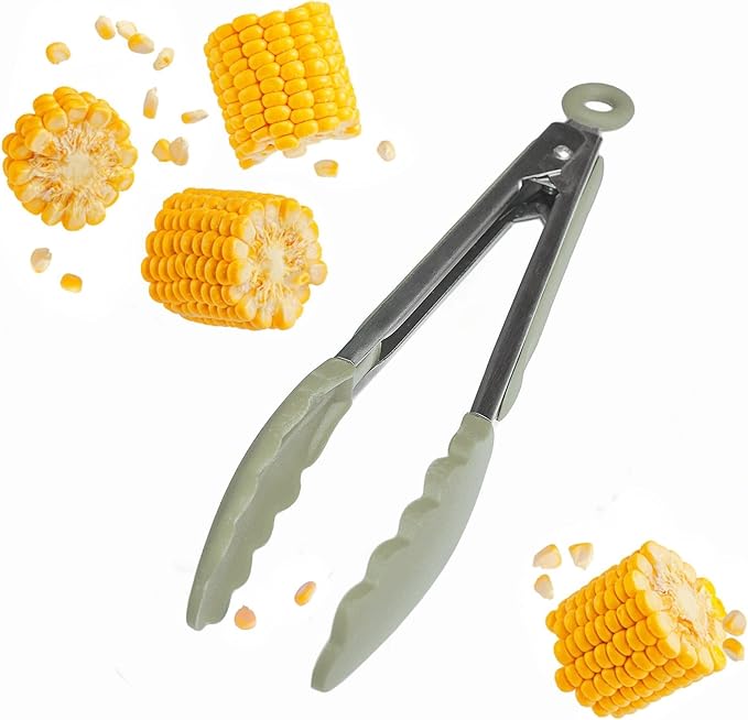 Starpack 'Get a Grip' Silicone Kitchen Tongs for Cooking 9 Inch - BBQ Silicone Tongs for Grill Heat Resistant to 600°F - Stainless Steel Utensils with Non Stick Rubber Tips for Serving Food