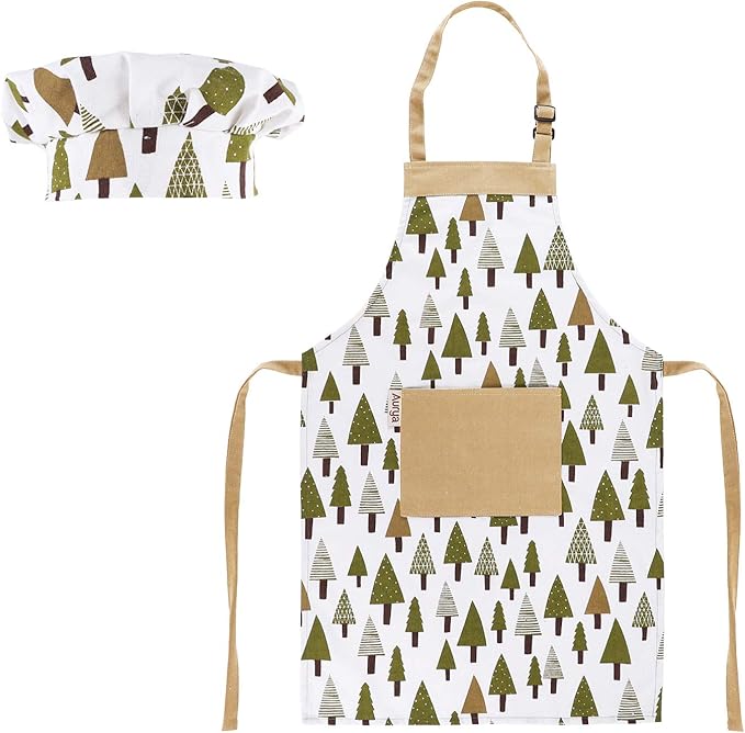 Adjustable Apron and Chef Hat Set for Cooking and Baking