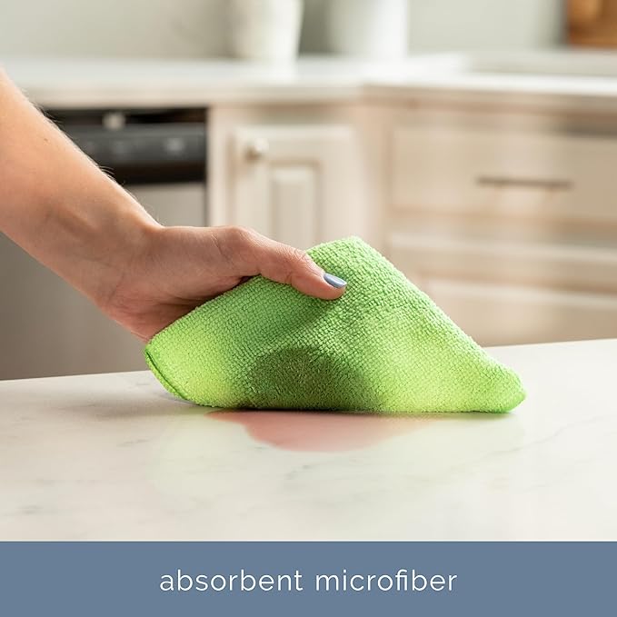 S&T INC. 25 Pack Microfiber Cleaning Cloth, Bulk Towels for Home, Reusable Microfiber Towels for Cars, Cleaning Rags, Assorted, 11.5 Inches x 11.5 Inches, 25 Count