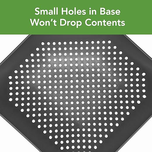 Tovolo Elements Square Colander with Handle Strainer Basket for Pasta Fruit Berries Veggies, Easy to Clean BPA Free Heat Resistant Plastic Colander with Spout 3 Quart Kitchen Strainer, Charcoal Gray