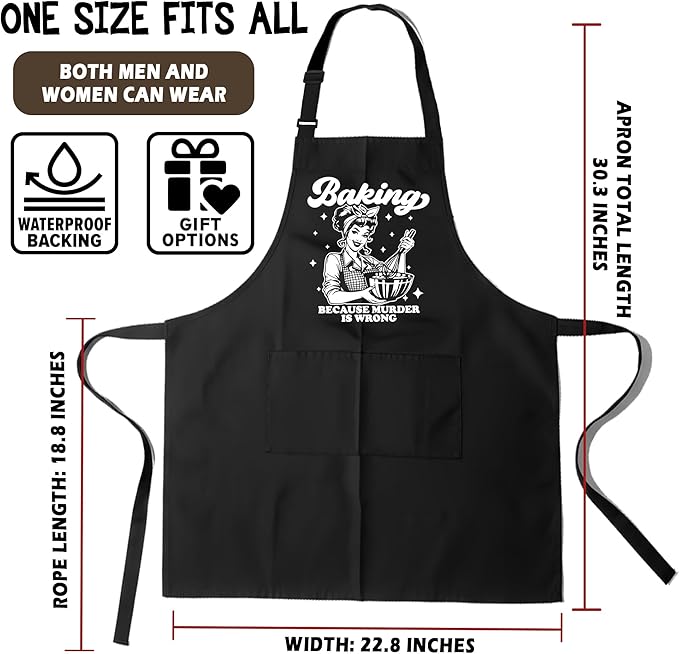 Funny Aprons for Women - Baking Gift for Women, Mothers Day Christmas Birthday Gifts, Perfect for Cooking, Bartending