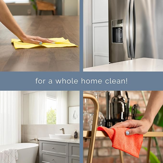 S&T INC. 150 Pack Microfiber Cleaning Cloth, Bulk Towels for Home, Reusable Microfiber Towels for Cars, Cleaning Rags, Assorted, 11.5 Inches x 11.5 Inches, 150 Count