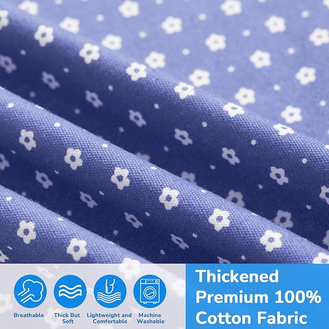Aprons for Women with 2 Pockets, Adjustable Floral Cotton Kitchen Apron for Cooking Baking,Chef Apron, Artist or Garden Apron (Blue Floral)