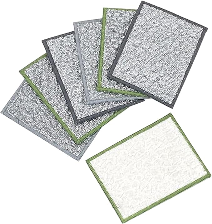New thickened double-sided metal wire dishwashing cloth, suitable for both dry and wet use, scratch free dishwashing cloth, suitable for kitchen cleaning, cookware, tableware, sink (5 pieces)