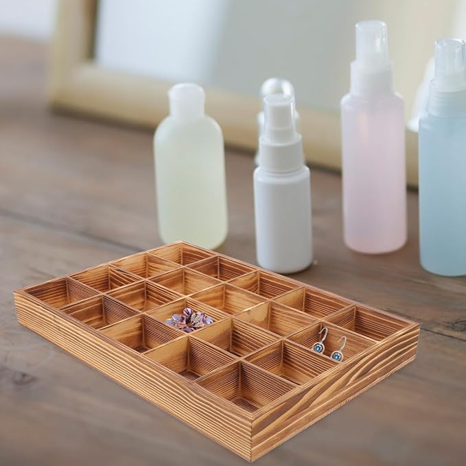 20-Compartment Drawer Organizer Box for Socks and Underwear Storage Space-Saving Grid Display Box for Closet Dresser and Vanity Multipurpose Sorting Tray for Ties and Accessories