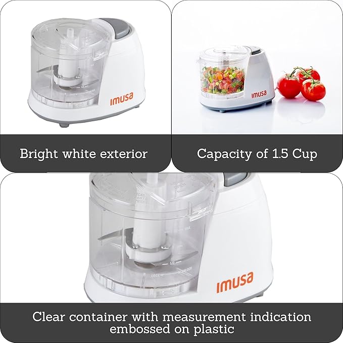 IMUSA 1.5cup Electric Mini Chopper, White