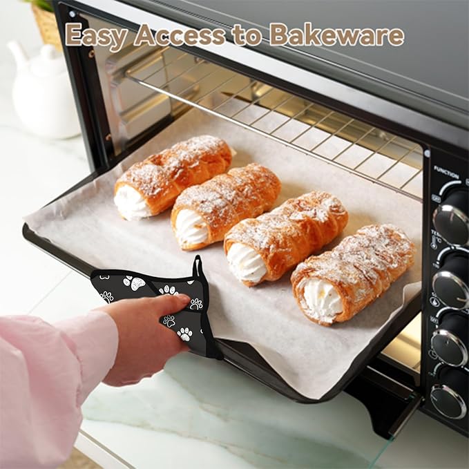 Cute Cat Dog Paw Pot Holders Set of 2,Kitchen Heat Resistant Potholder for Microwave Cooking Baking Oven and BBQ