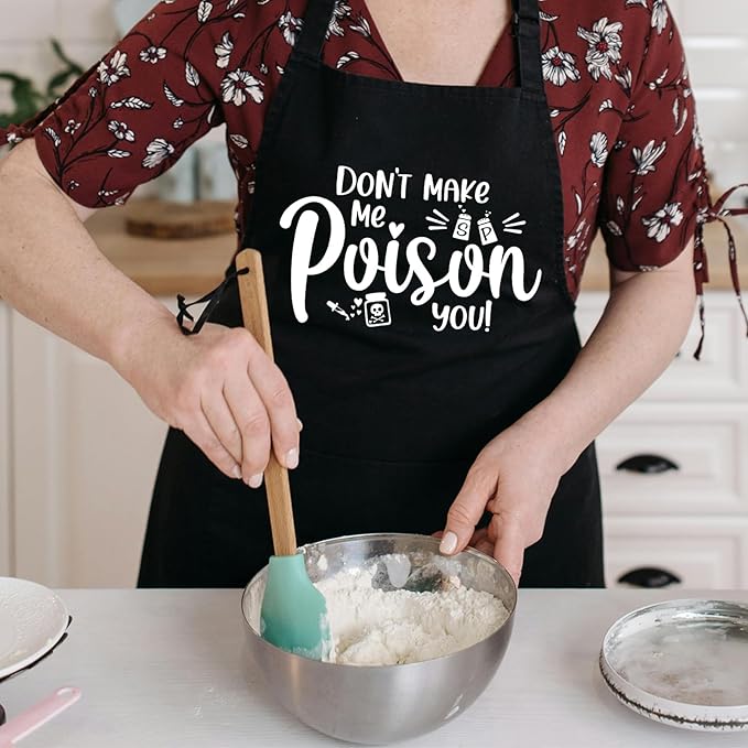Funny Cooking Aprons for Women with Pockets, Kitchen Chef Aprons for Bakers, Birthday Gifts for Mom Wife Friends