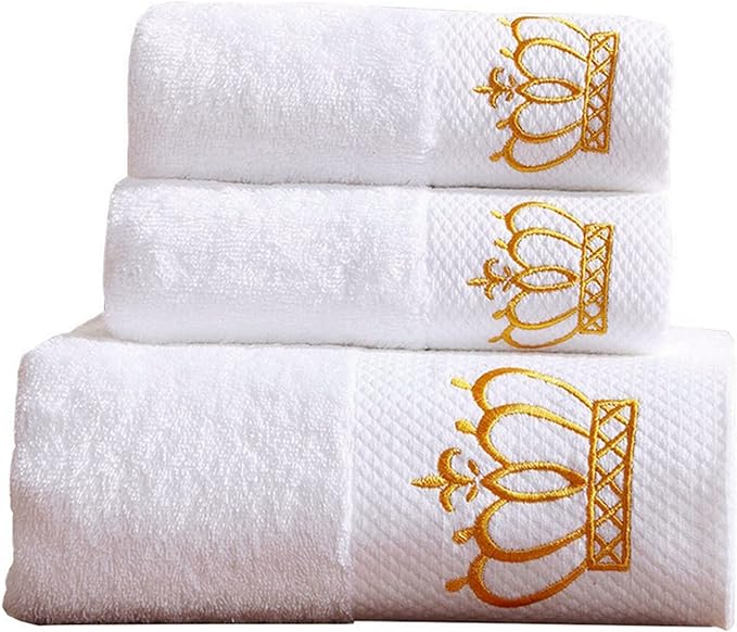 Sunshinejing Premium 100% Cotton Bath Towel Set;1 Bath Towels,1 Hand Towel & 1 Washcloth,Luxury Bathroom Super Soft and Highly Absorbent,Hotel & Spa Quality