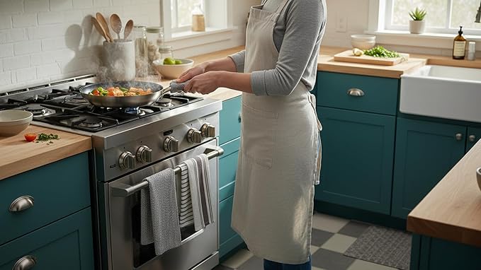 KAF Home Assorted Flat Kitchen Towels - Set of 10, 18 x 28 Inch (Gray)