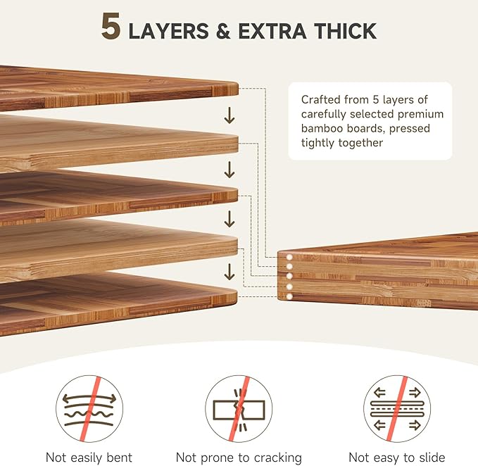 Large Cutting Board,Bamboo Wood Cutting Boards For Kitchen,3 Packs Chopping Board Set With Juice Groove, For Butcher Block,Vegetables,Fruits And Cheese
